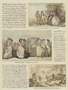 ローランドソンのポスト長椅子でのツアー、1782年（クロモリト） 作： Thomas Rowlandson